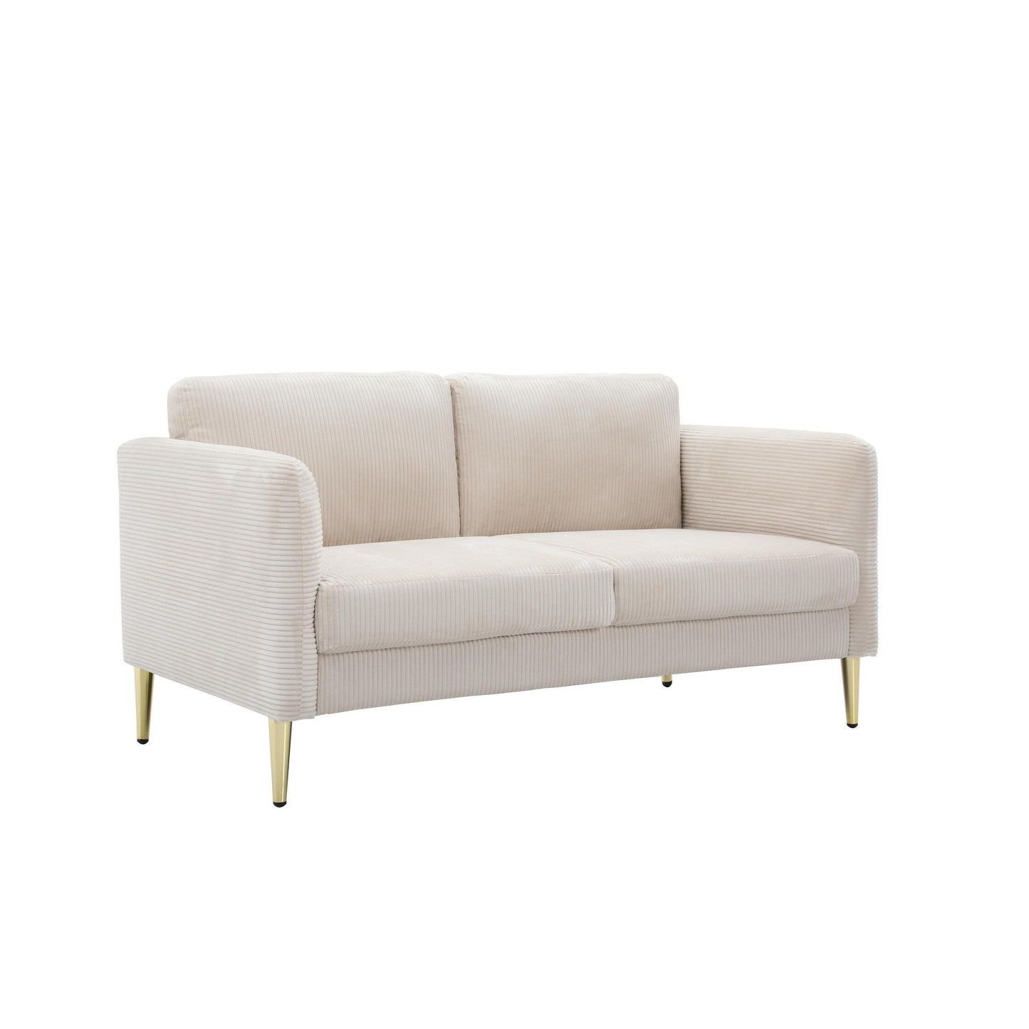 Causeuse en velours côtelé de style milieu de siècle US PRIDE FURNITURE 60,63 W