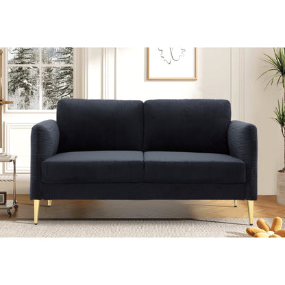 Causeuse en velours côtelé de style milieu de siècle US PRIDE FURNITURE 60,63 W