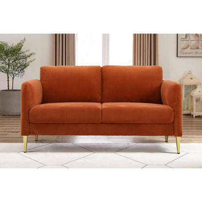 Causeuse en velours côtelé de style milieu de siècle US PRIDE FURNITURE 60,63 W