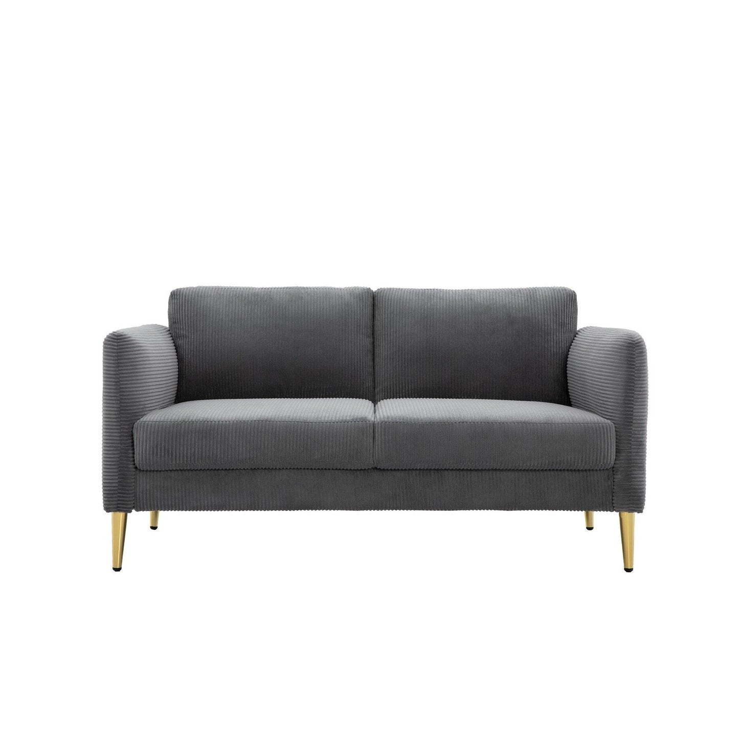 Causeuse en velours côtelé de style milieu de siècle US PRIDE FURNITURE 60,63 W