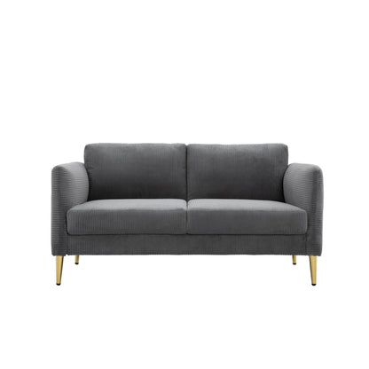 Causeuse en velours côtelé de style milieu de siècle US PRIDE FURNITURE 60,63 W