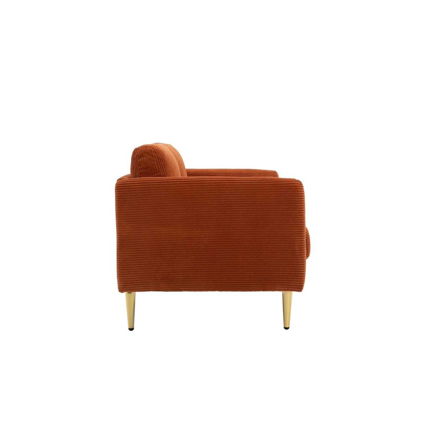 Causeuse en velours côtelé de style milieu de siècle US PRIDE FURNITURE 60,63 W