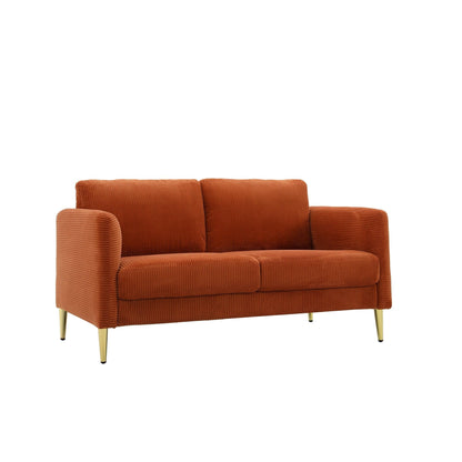 Causeuse en velours côtelé de style milieu de siècle US PRIDE FURNITURE 60,63 W