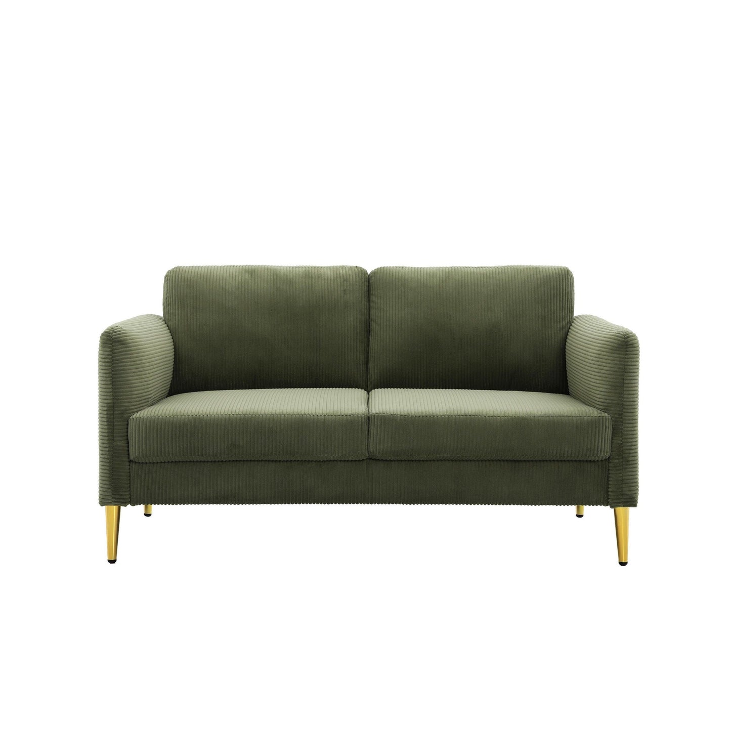 Causeuse en velours côtelé de style milieu de siècle US PRIDE FURNITURE 60,63 W