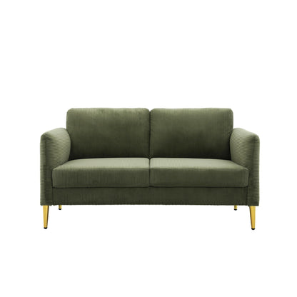 Causeuse en velours côtelé de style milieu de siècle US PRIDE FURNITURE 60,63 W