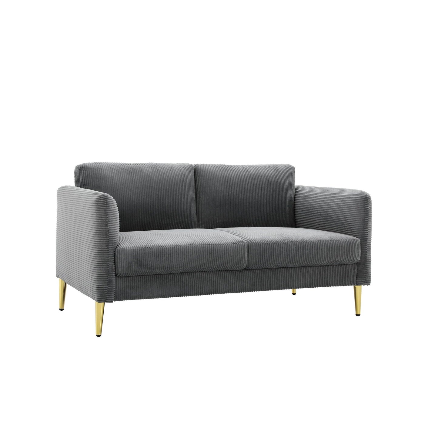 Causeuse en velours côtelé de style milieu de siècle US PRIDE FURNITURE 60,63 W
