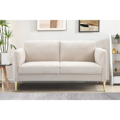 Causeuse en velours côtelé de style milieu de siècle US PRIDE FURNITURE 60,63 W