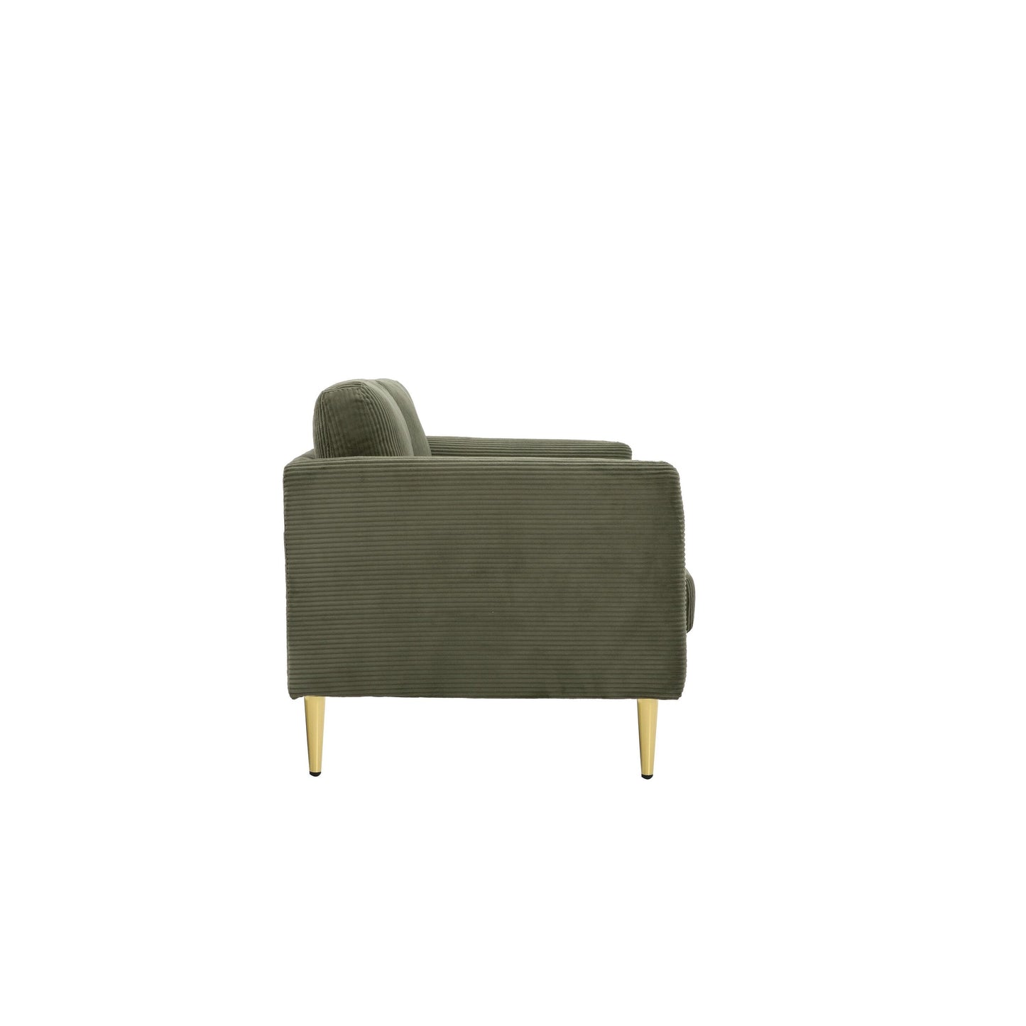 Causeuse en velours côtelé de style milieu de siècle US PRIDE FURNITURE 60,63 W