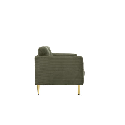 Causeuse en velours côtelé de style milieu de siècle US PRIDE FURNITURE 60,63 W