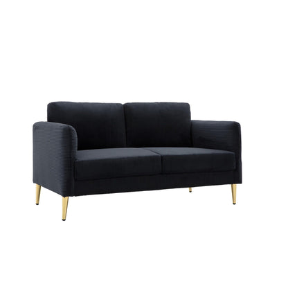 Causeuse en velours côtelé de style milieu de siècle US PRIDE FURNITURE 60,63 W