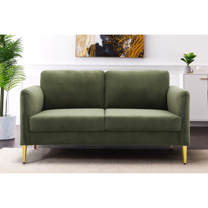 Causeuse en velours côtelé de style milieu de siècle US PRIDE FURNITURE 60,63 W