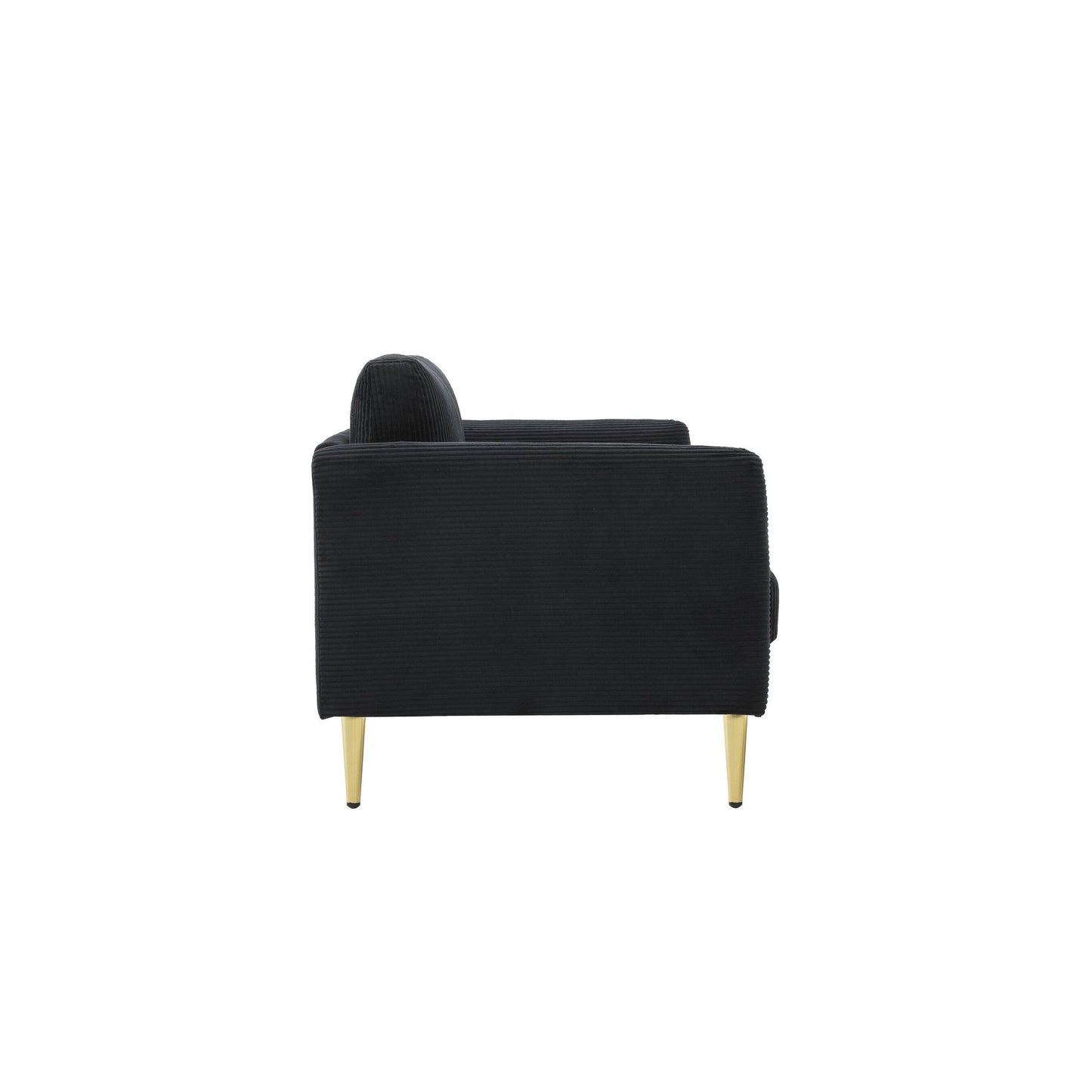 Causeuse en velours côtelé de style milieu de siècle US PRIDE FURNITURE 60,63 W