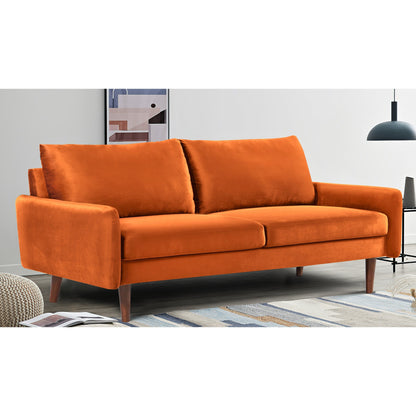 Canapé en velours à pieds fuselés US Pride Furnitirue 70''W