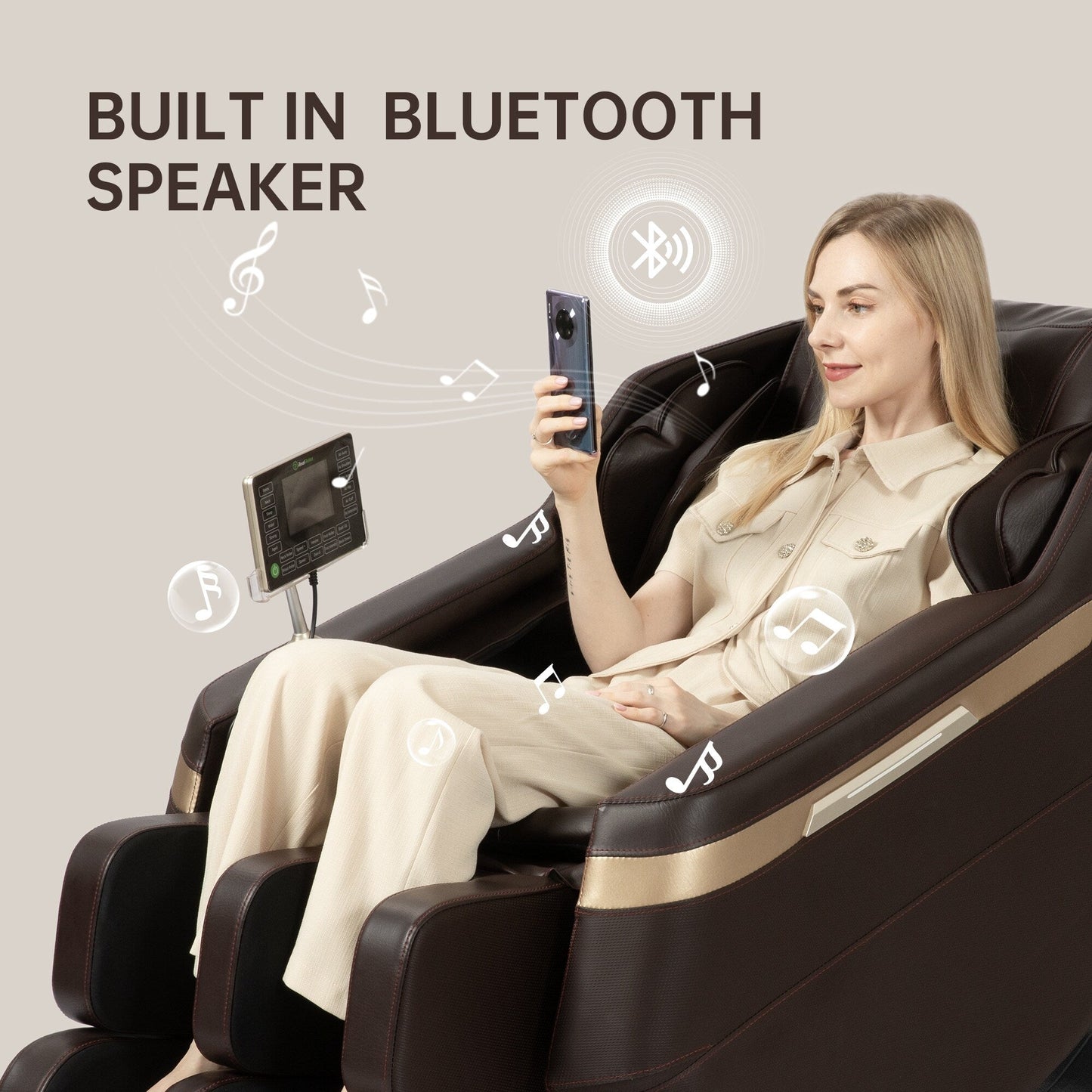 Fauteuil de massage chauffant pour tout le corps Ukuowu Favor-BS02 avec mode zéro gravité et lecteur de musique Bluetooth