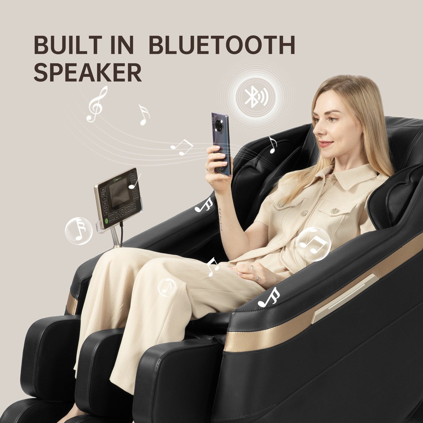 Fauteuil de massage chauffant pour tout le corps Ukuowu Favor-BS02 avec mode zéro gravité et lecteur de musique Bluetooth