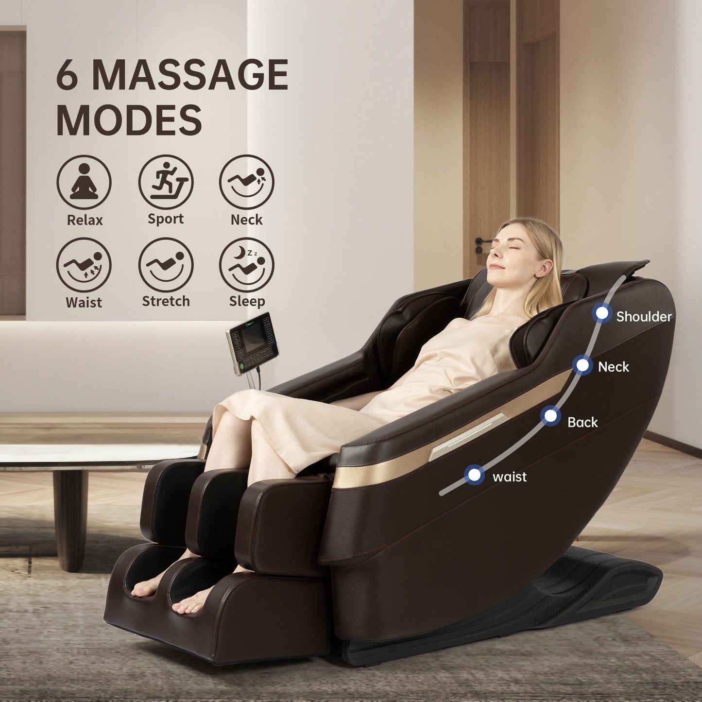 Fauteuil de massage chauffant pour tout le corps Ukuowu Favor-BS02 avec mode zéro gravité et lecteur de musique Bluetooth