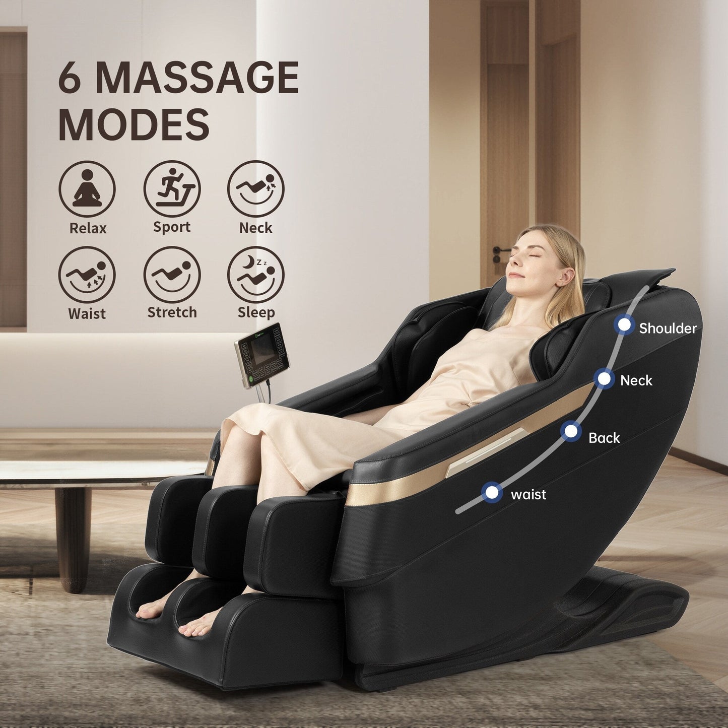 Fauteuil de massage chauffant pour tout le corps Ukuowu Favor-BS02 avec mode zéro gravité et lecteur de musique Bluetooth