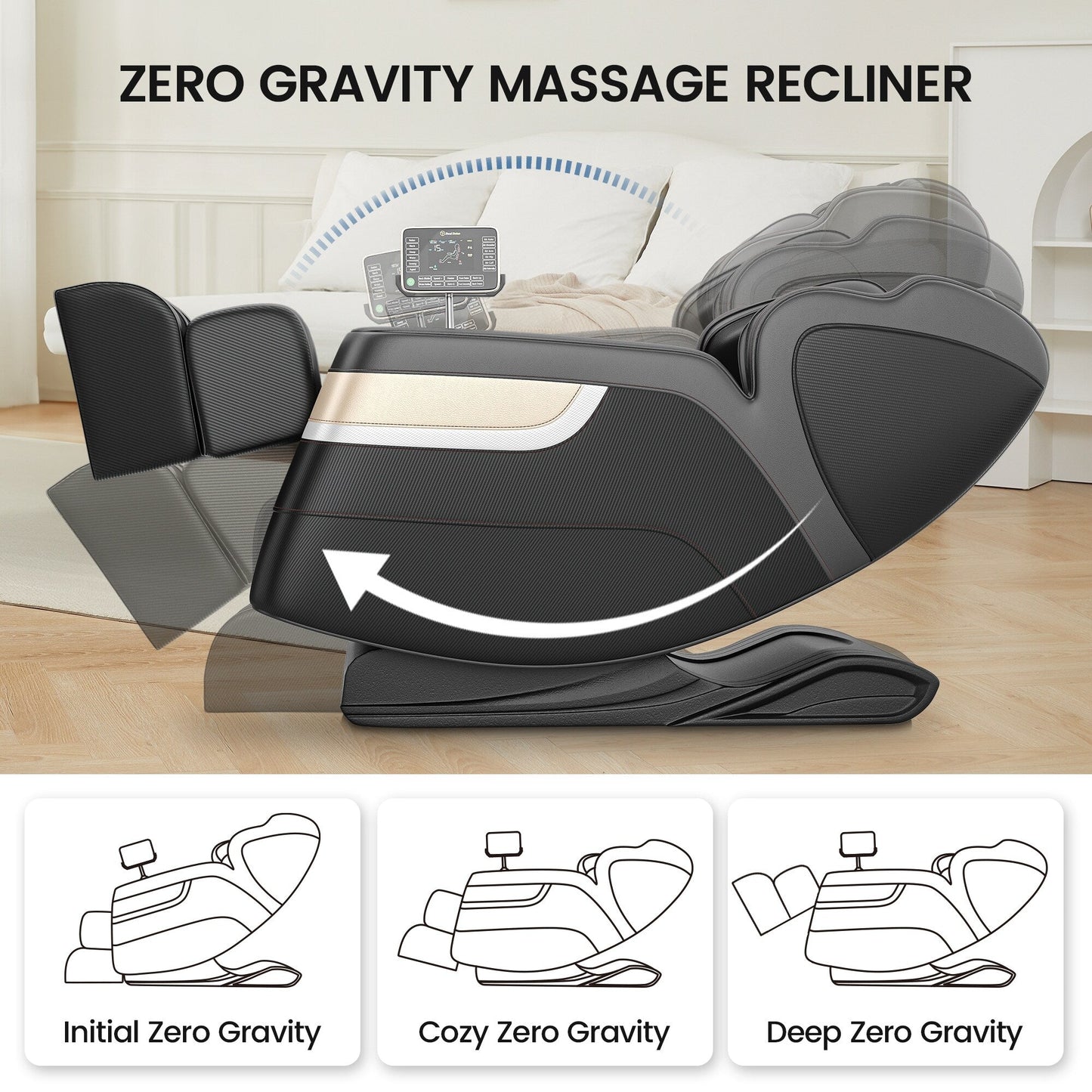Fauteuil de massage chauffant pour tout le corps Ukuowu Favor-BS04 avec mode zéro gravité et lecteur de musique Bluetooth