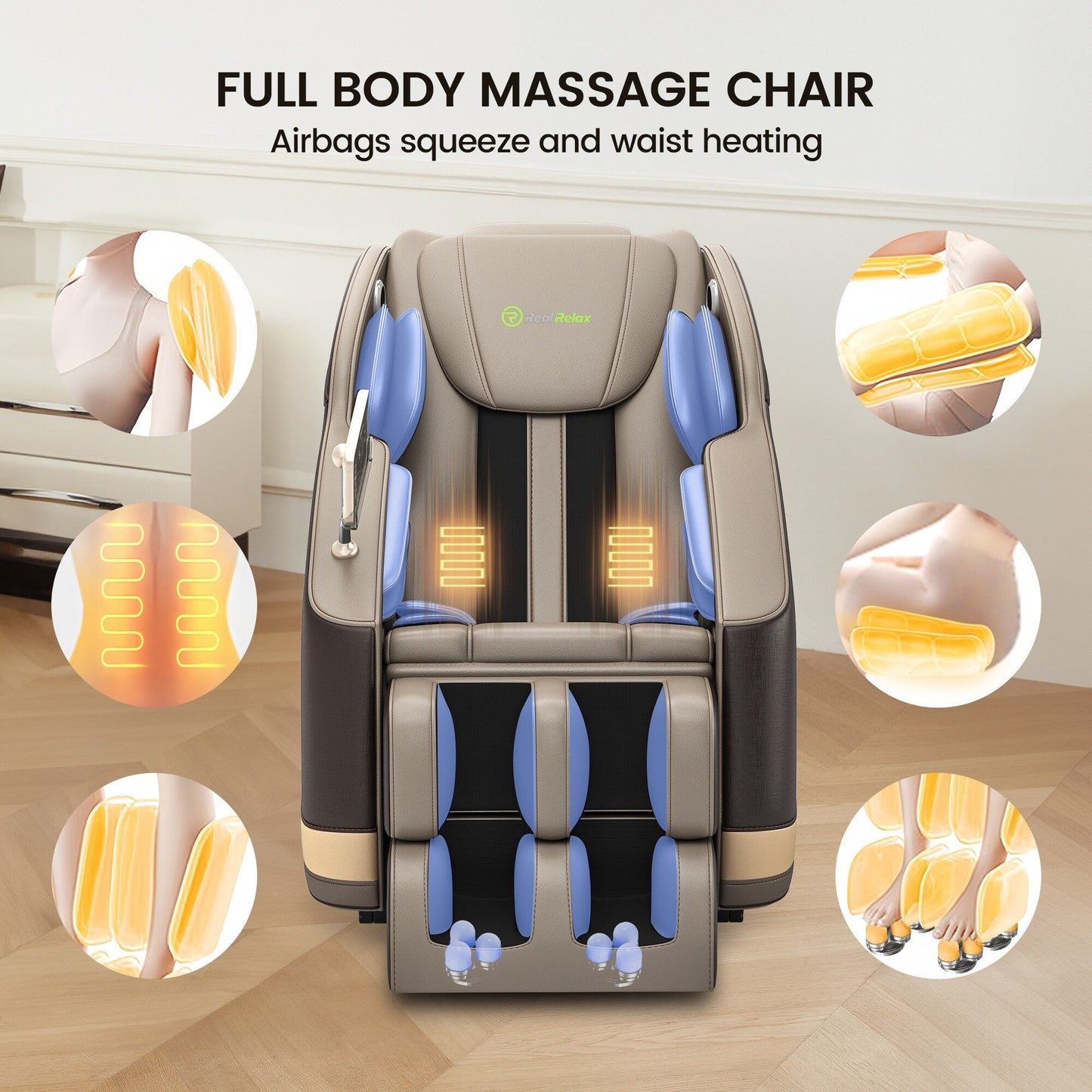Fauteuil de massage chauffant pour tout le corps Ukuowu Favor-BS05 avec mode zéro gravité et lecteur de musique Bluetooth