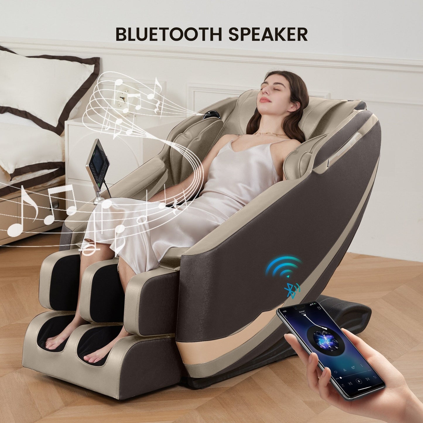 Fauteuil de massage chauffant pour tout le corps Ukuowu Favor-BS05 avec mode zéro gravité et lecteur de musique Bluetooth