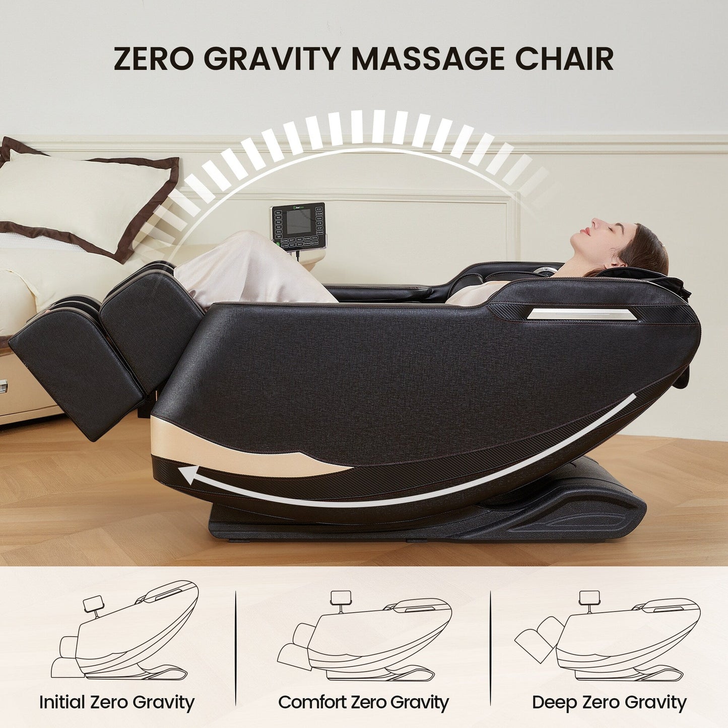 Fauteuil de massage chauffant pour tout le corps Ukuowu Favor-BS05 avec mode zéro gravité et lecteur de musique Bluetooth