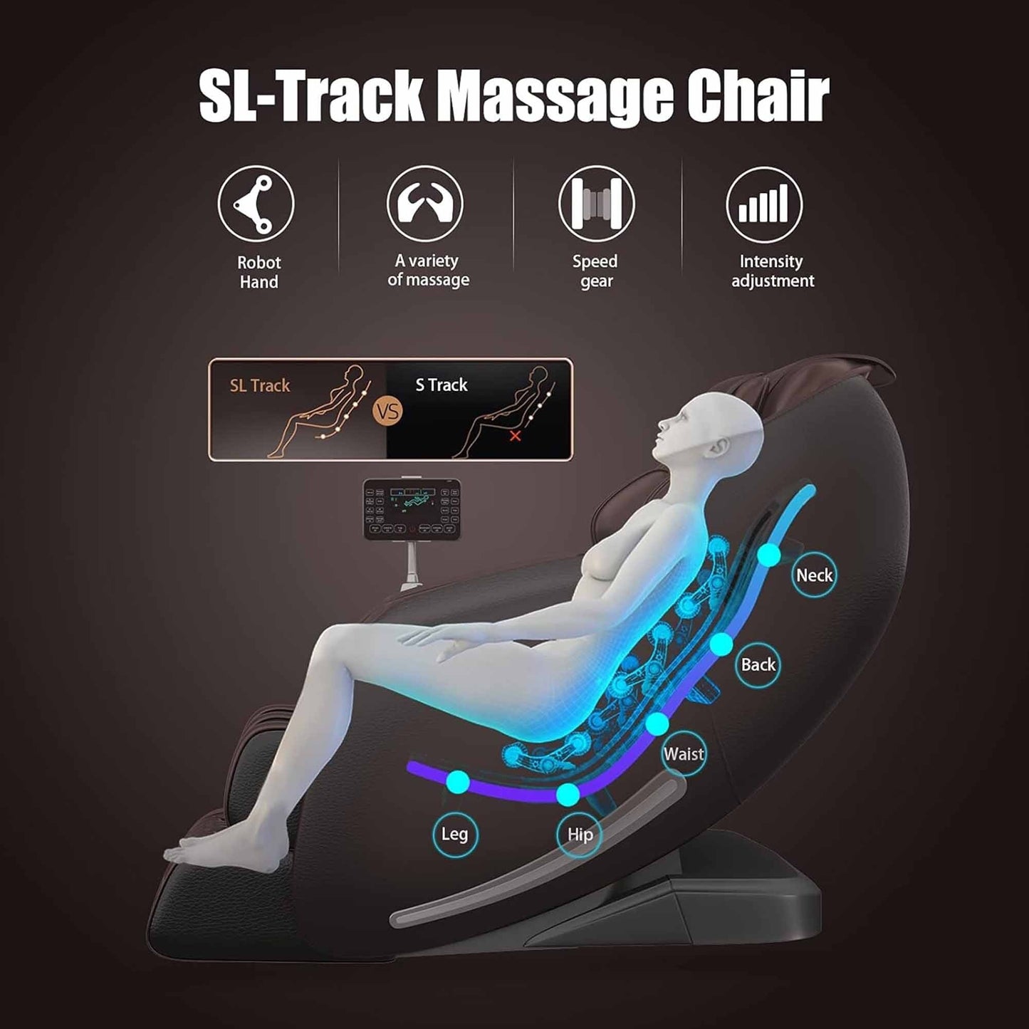 Le tout nouveau fauteuil de massage Ukuowu avec gravité zéro pour tout le corps, SL Track, Body Scan et chauffage