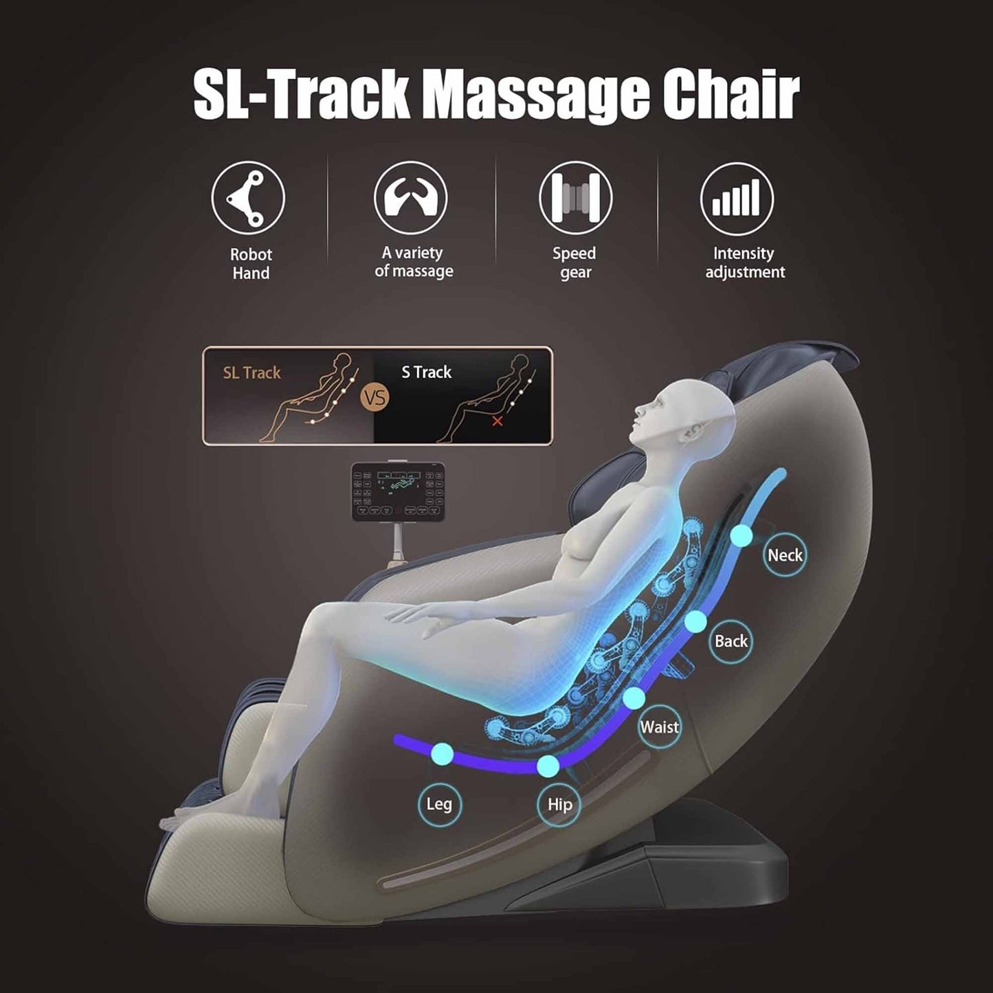 Le tout nouveau fauteuil de massage Ukuowu avec gravité zéro pour tout le corps, SL Track, Body Scan et chauffage