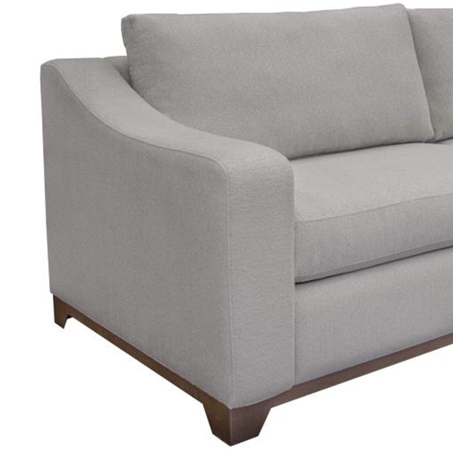 Canapé Umey, 2 coussins décoratifs, polyester beige moderne, structure en bois massif