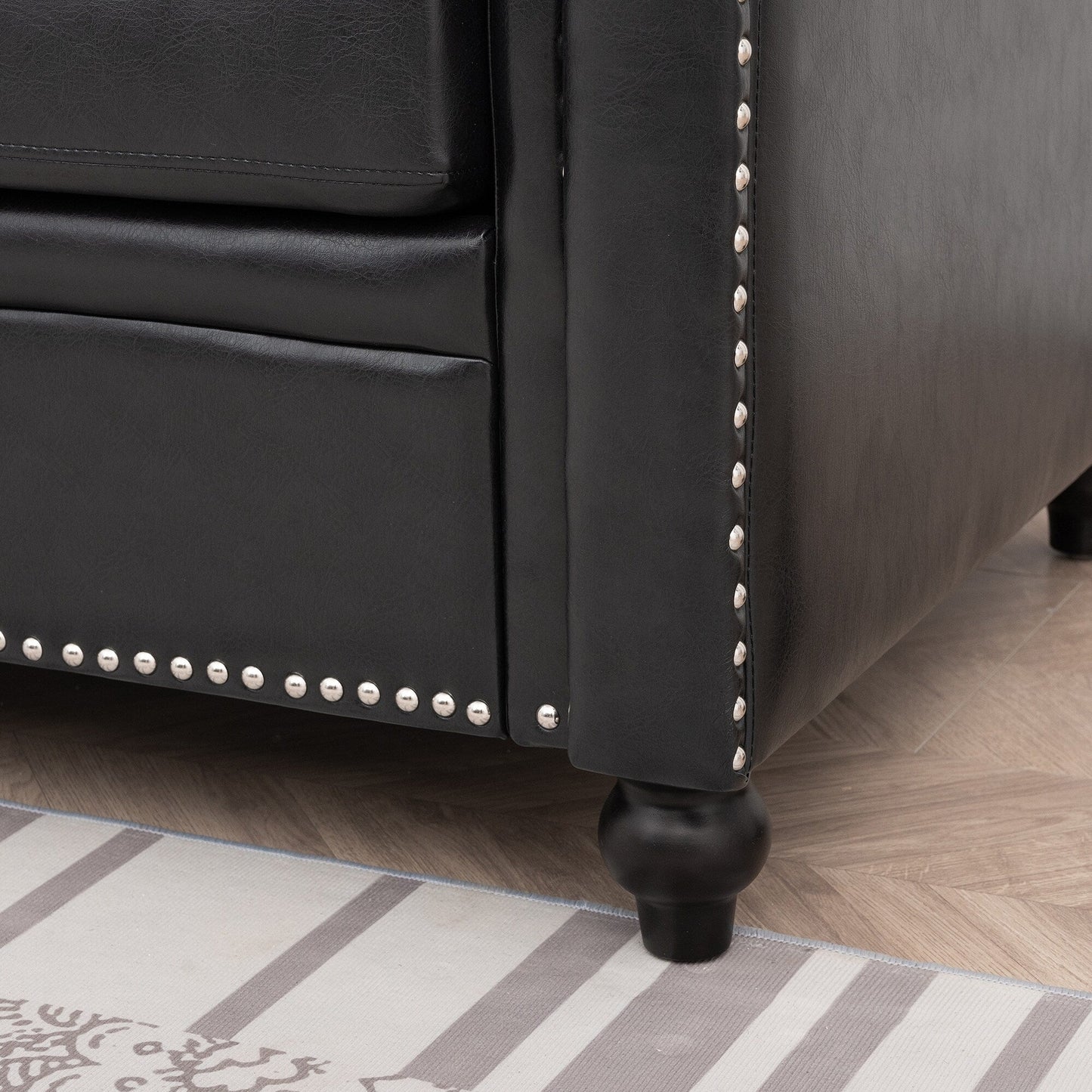 Canapé 3 places rembourré avec clous