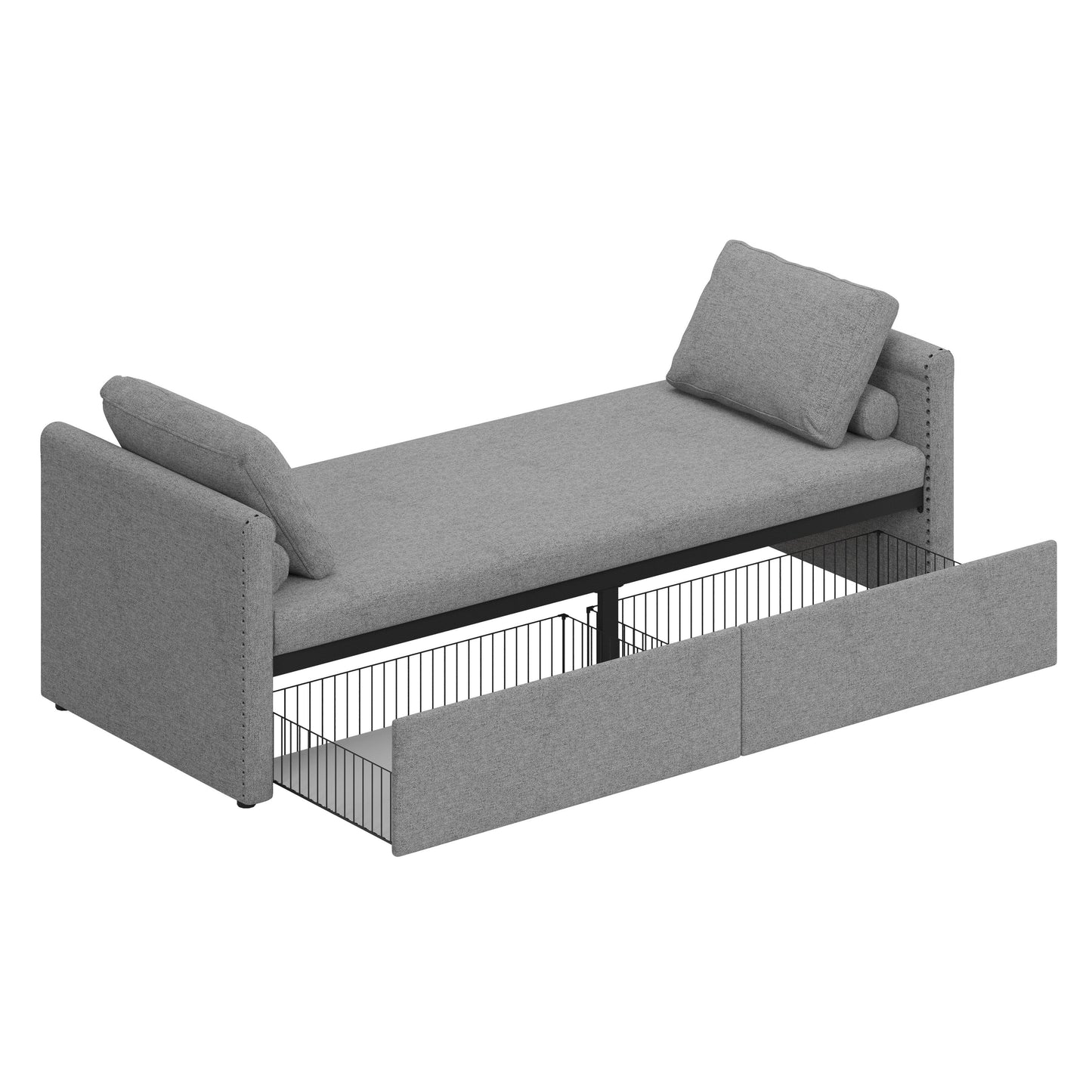 Chaise longue rembourrée avec 2 tiroirs par Harper&amp;Bright Designs