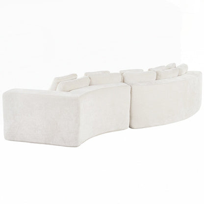 Canapés rembourrés Canapé incurvé en chenille jacquard, aucun assemblage requis