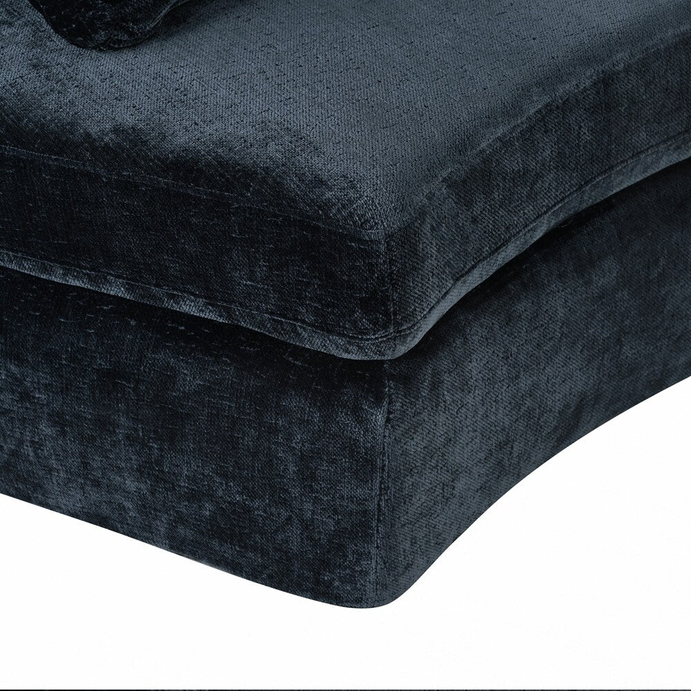 Canapés rembourrés Canapé incurvé en chenille jacquard, aucun assemblage requis