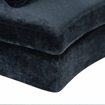 Canapés rembourrés Canapé incurvé en chenille jacquard, aucun assemblage requis