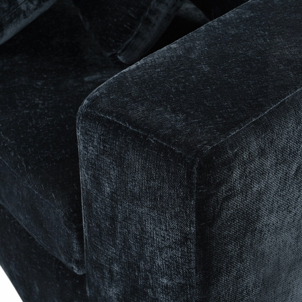 Canapés rembourrés Canapé incurvé en chenille jacquard, aucun assemblage requis