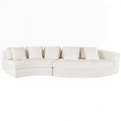 Canapés rembourrés Canapé incurvé en chenille jacquard, aucun assemblage requis