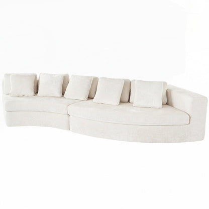 Canapés rembourrés Canapé incurvé en chenille jacquard, aucun assemblage requis