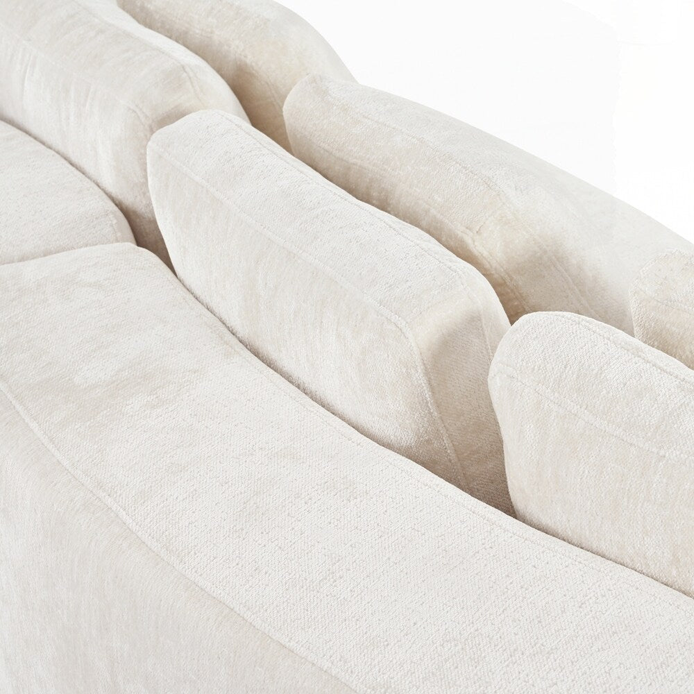 Canapés rembourrés Canapé incurvé en chenille jacquard, aucun assemblage requis