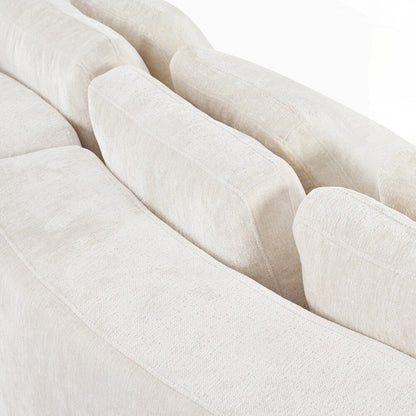 Canapés rembourrés Canapé incurvé en chenille jacquard, aucun assemblage requis