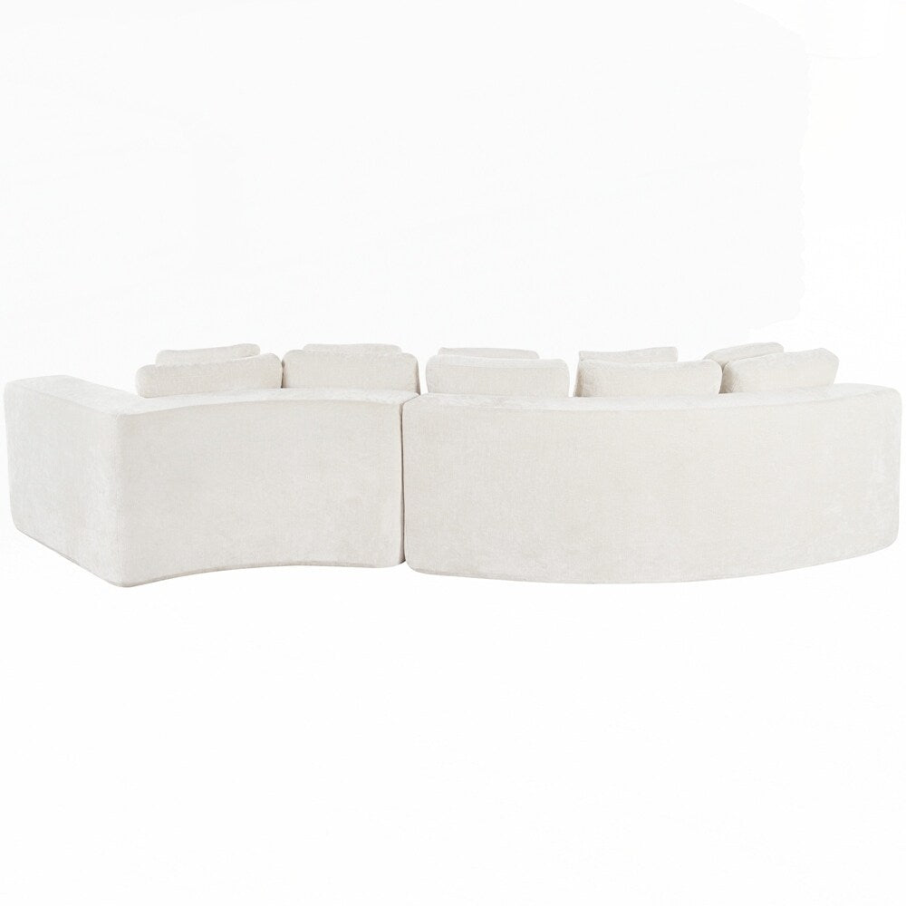 Canapés rembourrés Canapé incurvé en chenille jacquard, aucun assemblage requis