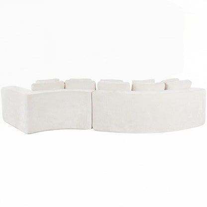 Canapés rembourrés Canapé incurvé en chenille jacquard, aucun assemblage requis