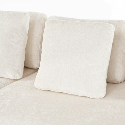 Canapés rembourrés Canapé incurvé en chenille jacquard, aucun assemblage requis