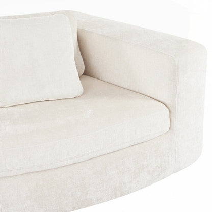 Canapés rembourrés Canapé incurvé en chenille jacquard, aucun assemblage requis