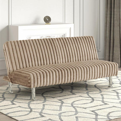 Canapé-lit futon rembourré avec pieds en métal