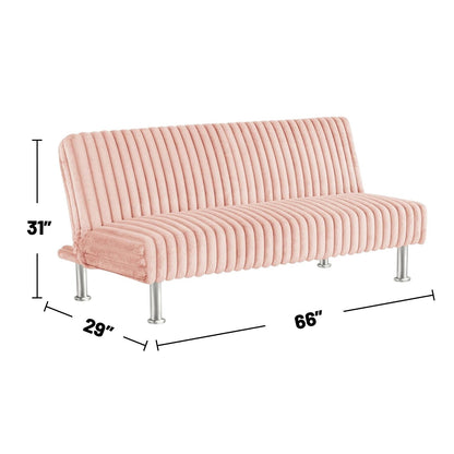 Canapé-lit futon rembourré avec pieds en métal
