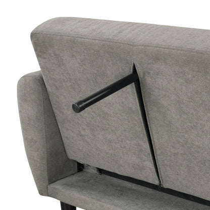 Canapé futon rembourré avec dossier cannelé