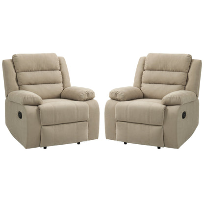 Fauteuil inclinable manuel rembourré en velours côtelé de coton avec accoudoirs larges