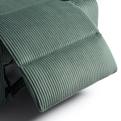 Fauteuil inclinable manuel rembourré en velours côtelé de coton avec accoudoirs larges