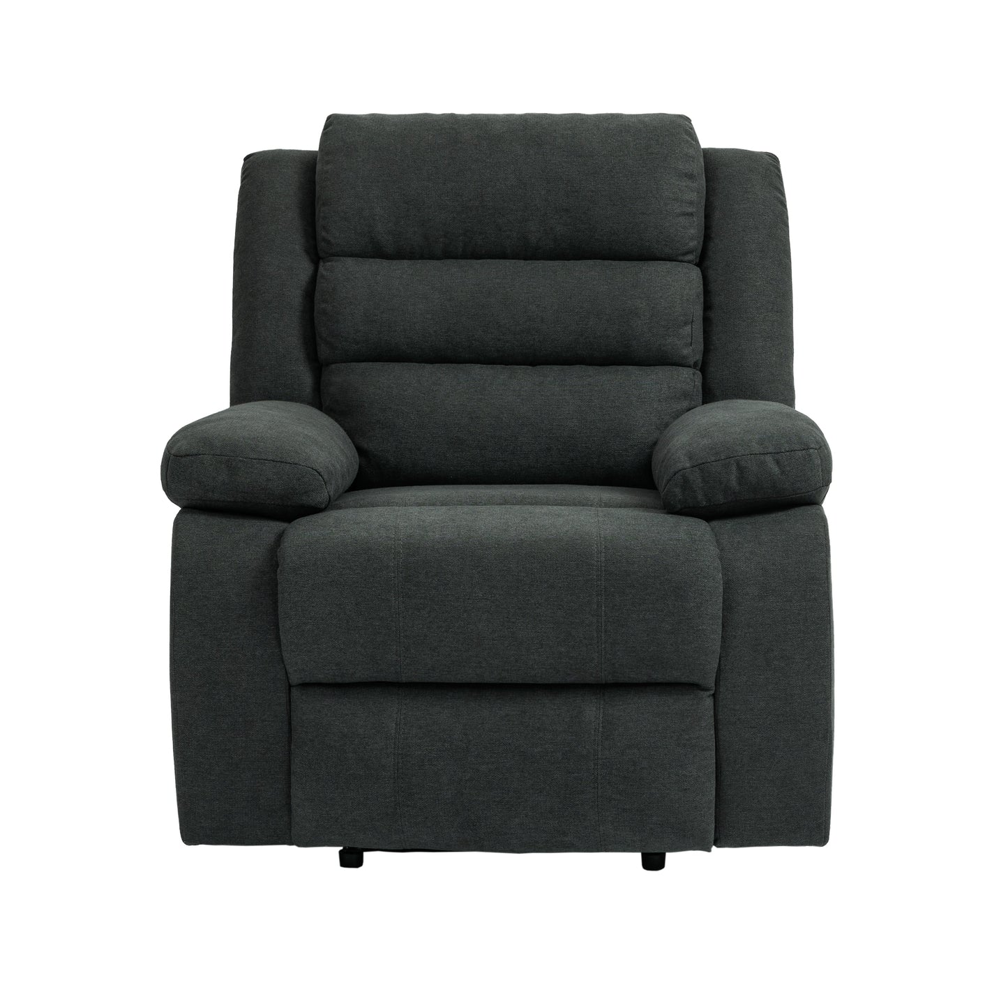Fauteuil inclinable manuel rembourré en velours côtelé de coton avec accoudoirs larges