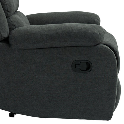 Fauteuil inclinable manuel rembourré en velours côtelé de coton avec accoudoirs larges