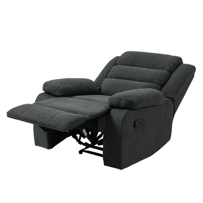 Fauteuil inclinable manuel rembourré en velours côtelé de coton avec accoudoirs larges